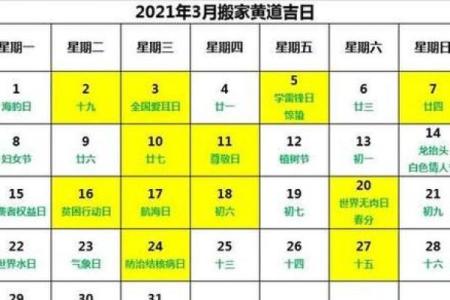 今年阴历三月的黄道吉日(2021年阴历三月哪天是黄道吉日)