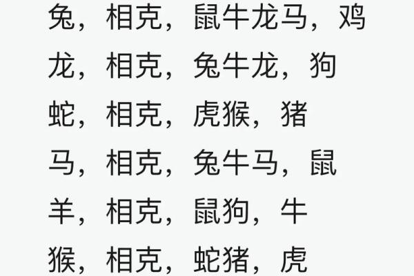 属兔相克相冲的属相