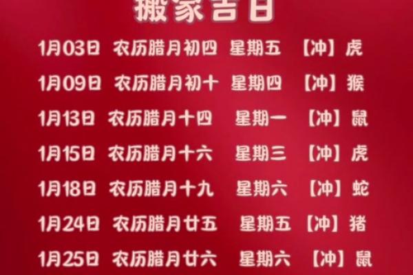 1959年1月乔迁的吉日 1959年黄道吉日