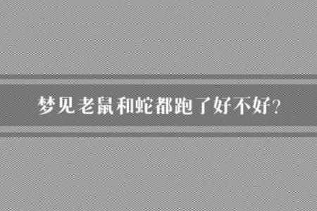梦见老鼠和蛇是胎梦吗