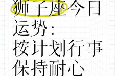 狮子座今日运程(狮子座今日运程)