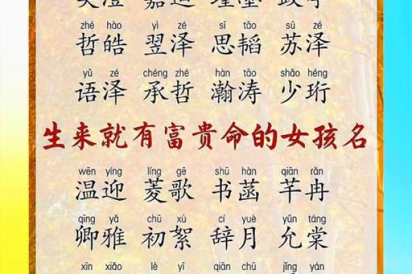 命中富贵的女孩名字(命中富贵的女孩名字四个字)