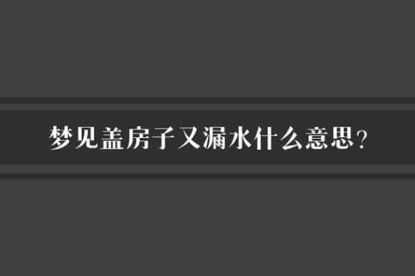 梦见家下雨屋子漏雨