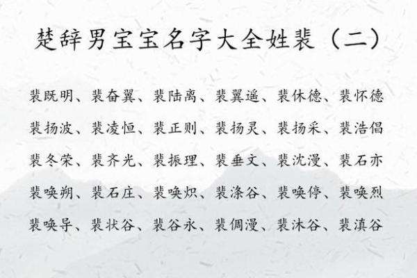 楚辞500名字男孩(楚辞500名字男孩属马)
