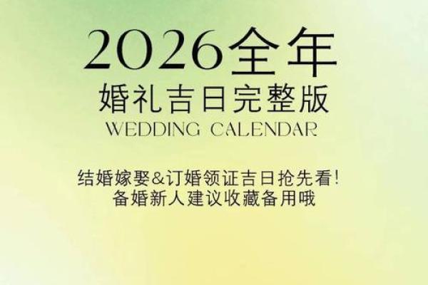 2026年结婚最佳日子大全表