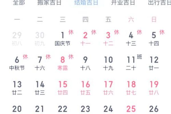 结婚吉日测算
